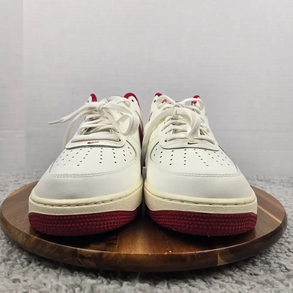 Nike Mens 13 Air Force 1 07 Low Sail Gym Red Casual Daily Sneaker FV0392-101